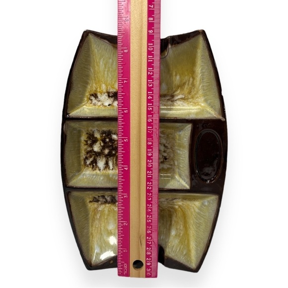 Vintage MCM Cal Style Brown Drip Glaze Pottery Ashtray Rectangle Retro - Picture 7 of 10